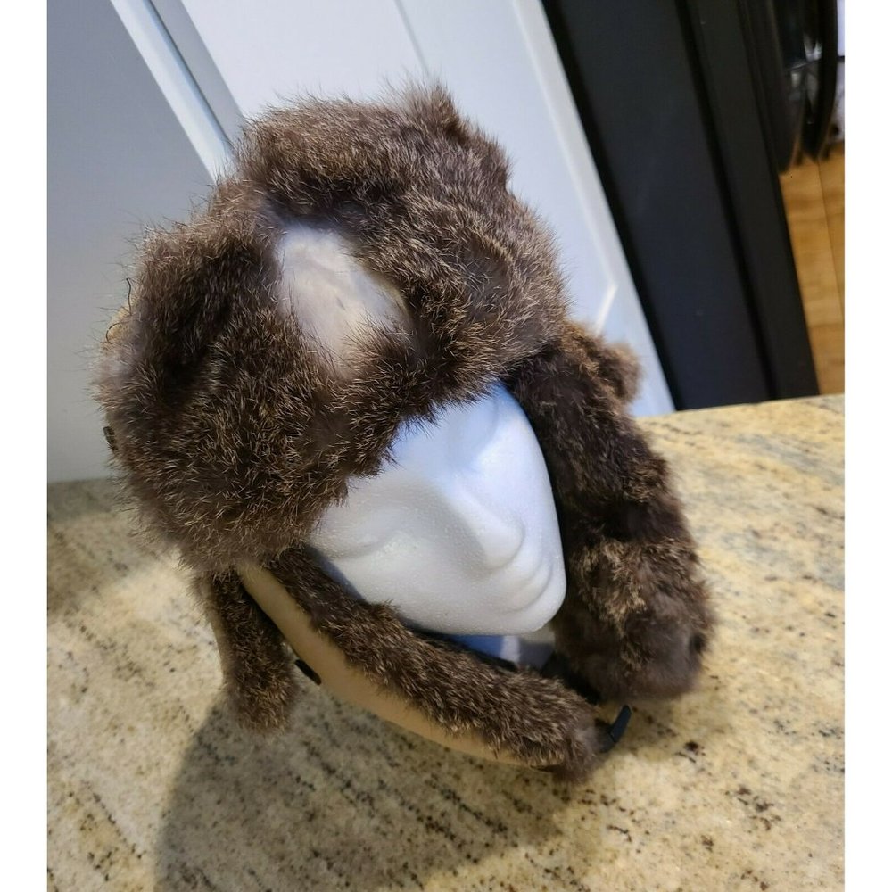 Mad Bomber Rabbit Fur Lined with Ear Flaps Size M. Read!